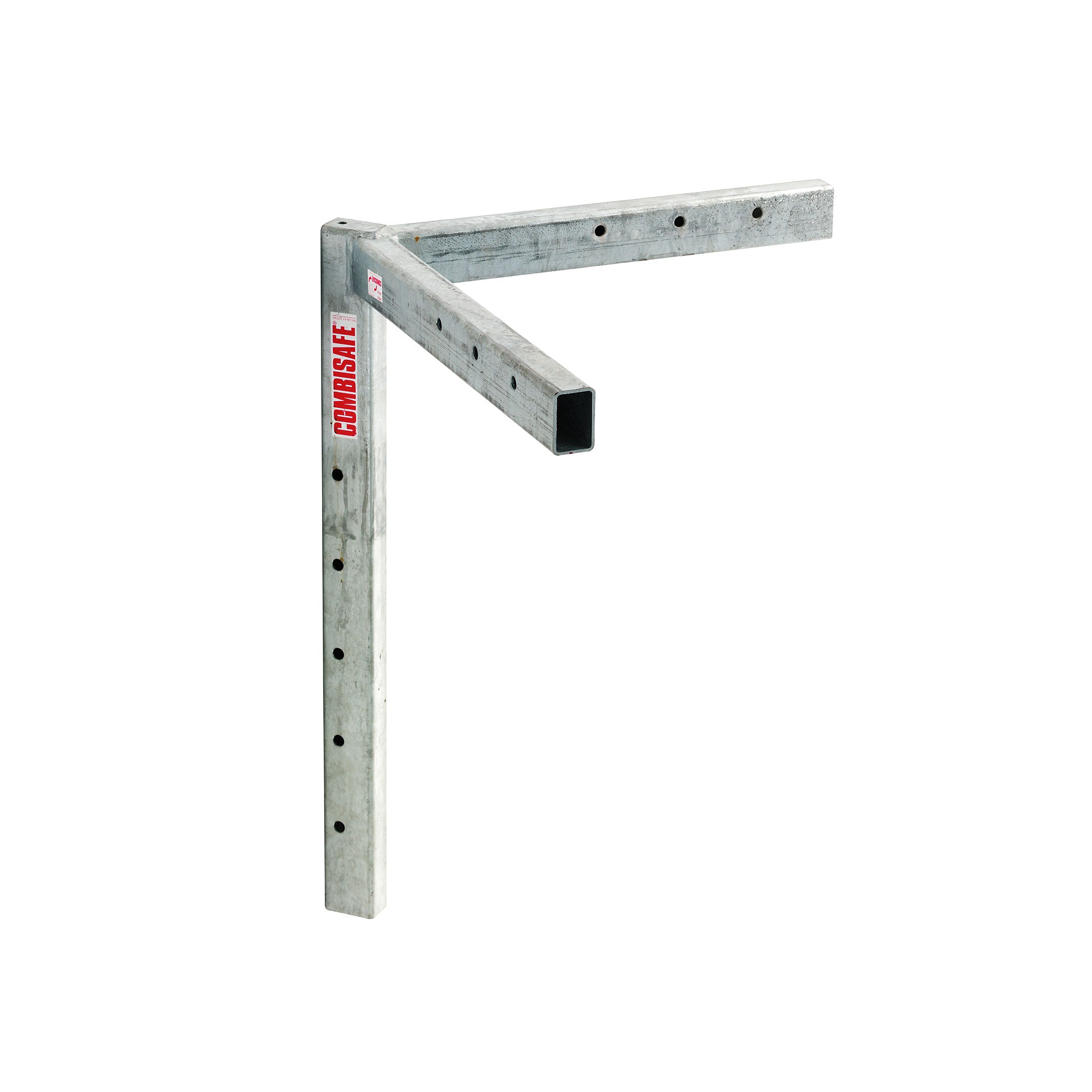 Metal shelf bracket with Combisteel branding on a white background