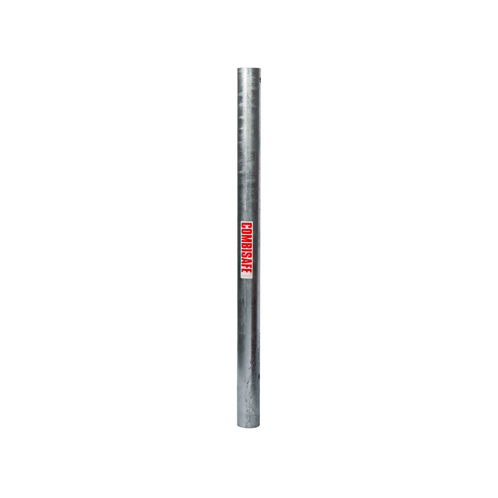 Metal rod with a visible brand label on a white background